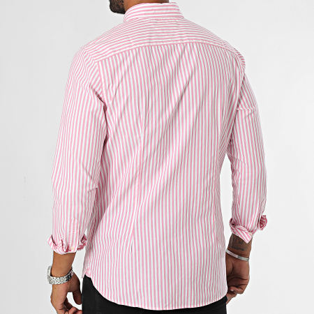 Tommy Hilfiger - Chemise Manches Longues A Rayures Slim Classic Poplin Stripe 4573 Blanc Rose