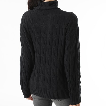 Tommy Hilfiger - Pull Col Roulé Femme Soft Wool Cable 3102 Noir