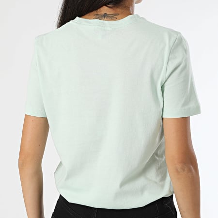 Tommy Hilfiger - Tee Shirt Femme Corp Logo 0276 Vert Menthe