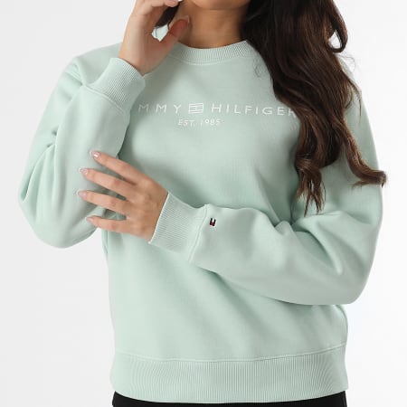 Tommy Hilfiger - Dames Crewneck Sweatshirt Reg Corp Logo 9791 Lichtgroen