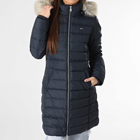 Tommy Jeans - Edredón con capucha de piel azul marino para mujer Essential 8864