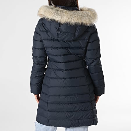 Tommy Jeans - Edredón con capucha de piel azul marino para mujer Essential 8864