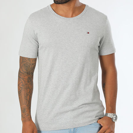 Tommy Hilfiger - Lote de 3 camisetas Signature 3379 Blanco Heather Grey Gris carbón