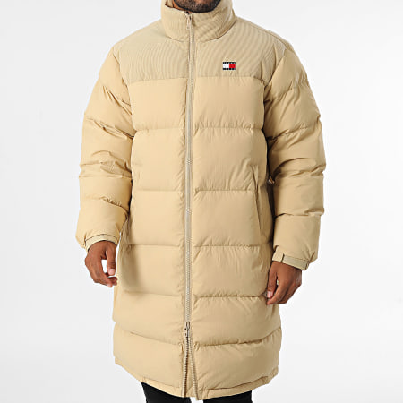 Tommy Jeans - Doudoune Longue Cord Mix Alaska 0605 Beige