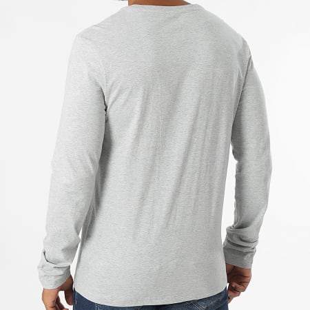 Tommy Hilfiger - Lot De 3 Tee Shirts Manches Longues Signature 3378 Blanc Bleu Marine Gris Chiné