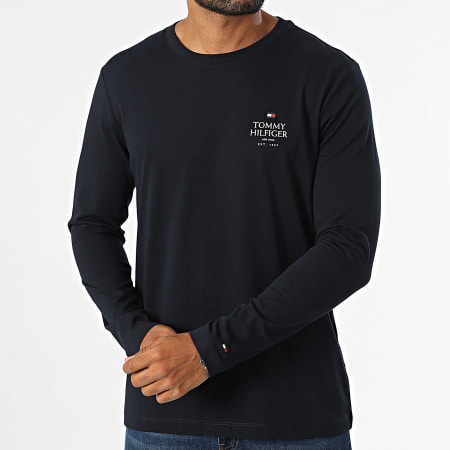 Tommy Hilfiger - Tee Shirt Manches Longues Stack 6501 Bleu Marine