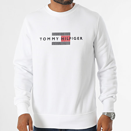 Tommy Hilfiger - Felpa girocollo Flag Embro 5541 Bianco