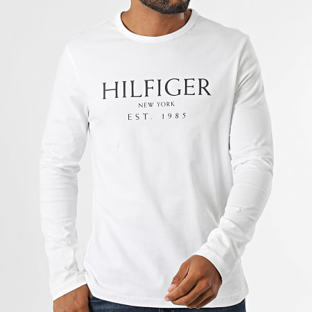 Tommy Hilfiger - Tee Shirt Manches Longues Big Hilfiger 6502 Blanc