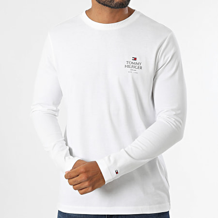 Tommy Hilfiger - Tee Shirt Manches Longues Stack 6501 Blanc