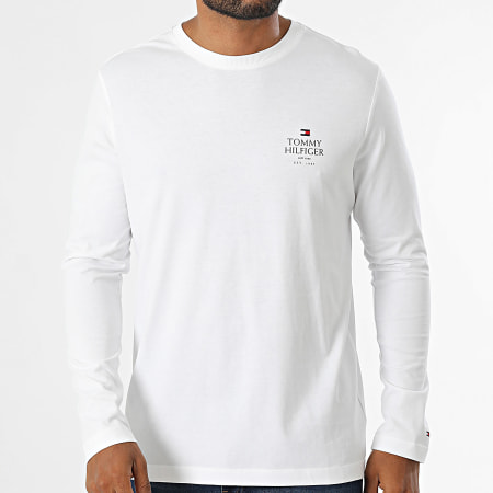 Tommy Hilfiger - Tee Shirt Manches Longues Stack 6501 Blanc