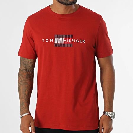 Tommy Hilfiger - Bandera Embro Camiseta 6455 Rojo