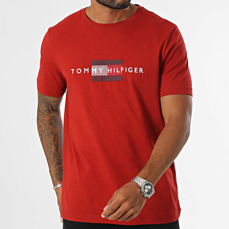 Tommy Hilfiger - Vlag geborduurd T-shirt 6455 Rood