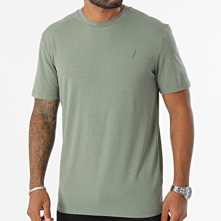 Guess - Camiseta Z2YI12-JR06K Caqui Verde Moteado