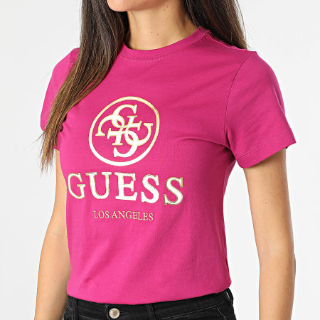 Guess - Tee Slim Donna V4BI00-I3Z14 Rosa Fucsia Oro