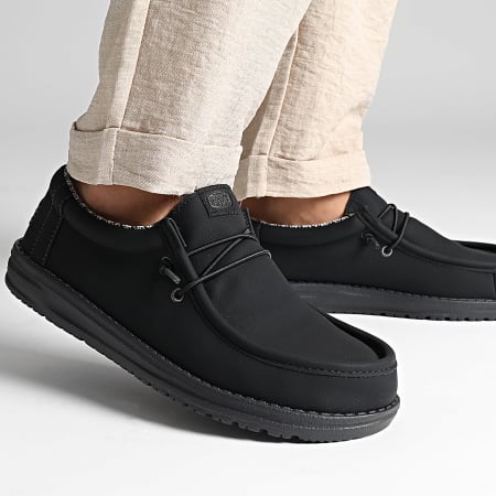 Hey Dude - Wally Klassiek Zwart Houtskool Loafers