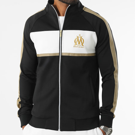 OM - Chaqueta con cremallera M24030 Negro Blanco Oro