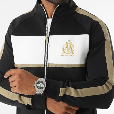 OM - Chaqueta con cremallera M24030 Negro Blanco Oro