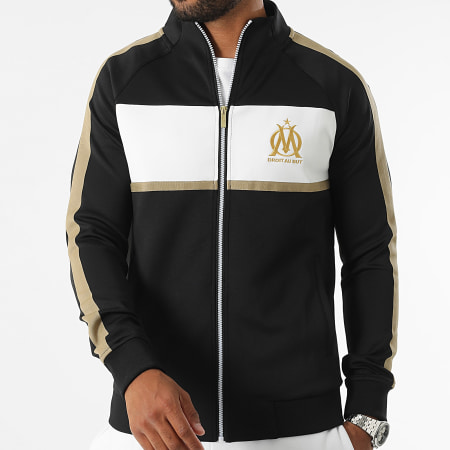 OM - Chaqueta con cremallera M24030 Negro Blanco Oro