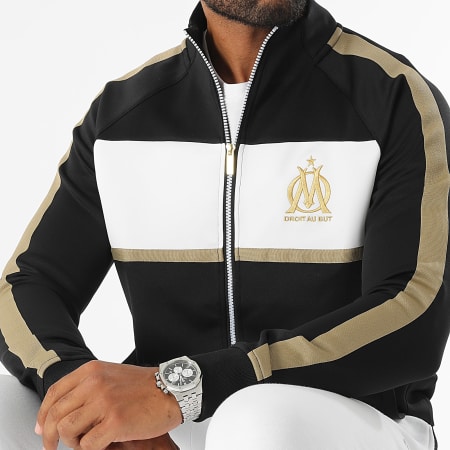 OM - Chaqueta con cremallera M24030 Negro Blanco Oro