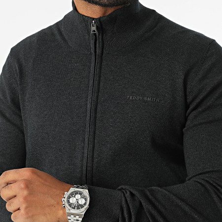 Teddy Smith - Julius 10917003D Charcoal Heather Grey Zip Vest