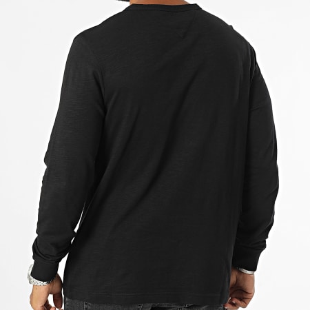 Tommy Hilfiger - Maglietta a maniche lunghe Slub Henley 6460 Nero