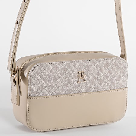 Tommy Hilfiger - Bolso Mujer Jacquard Cámara 7073 Beige Oro