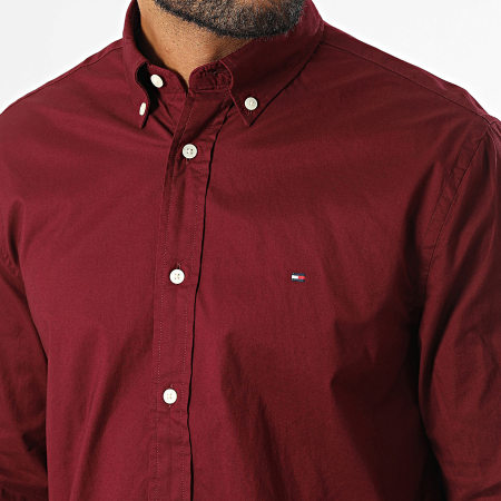 Tommy Hilfiger - Chemise Manches Longues Flex Poplin 0934 Bordeaux