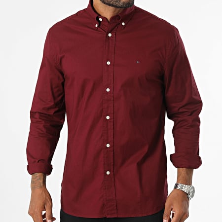 Tommy Hilfiger - Chemise Manches Longues Flex Poplin 0934 Bordeaux