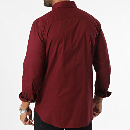 Tommy Hilfiger - Flex Poplin 0934 Bordeaux shirt met lange mouwen