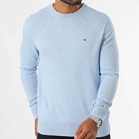 Tommy Hilfiger - Maglione Pima Cotone Organico Cashmere 8046 Azzurro