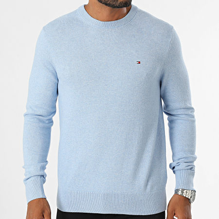 Tommy Hilfiger - Maglione Pima Cotone Organico Cashmere 8046 Azzurro