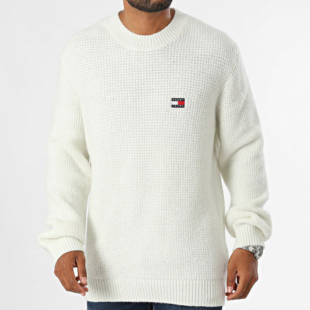 Tommy Jeans - Pull Waffle 9431 Blanc