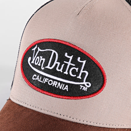 Cappellino Von Dutch Crew 6 Unisex, Marrone E Nero, Taglia Unica Regolabile 55-60 Cm