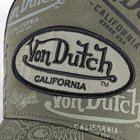 Von Dutch - Casquette Trucker Cafe Vert Kaki Noir