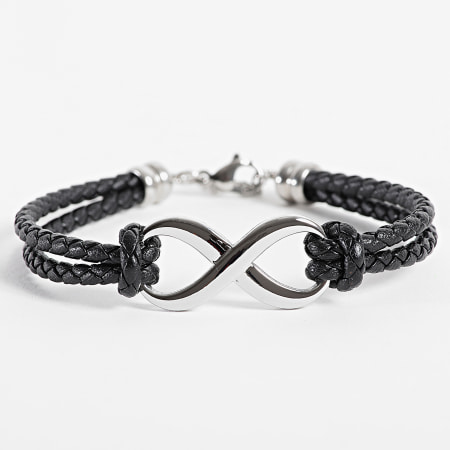 Frilivin - Pulsera de plata negra