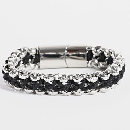 Frilivin - Pulsera de plata negra