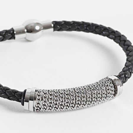 Frilivin - Zwart Zilveren Armband