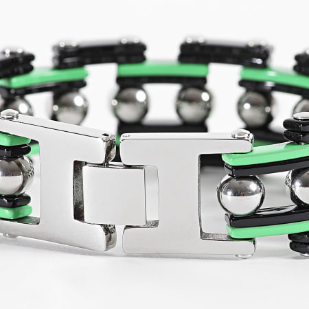 Classic Series - Bracelet Argenté Noir Vert