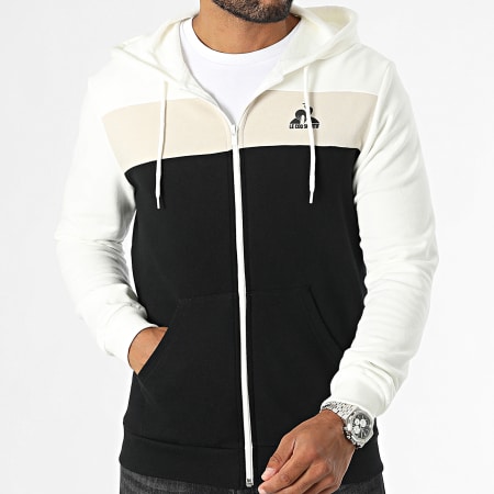 Sweat Zippe Capuche Contemporain 2422265 Noir Beige
