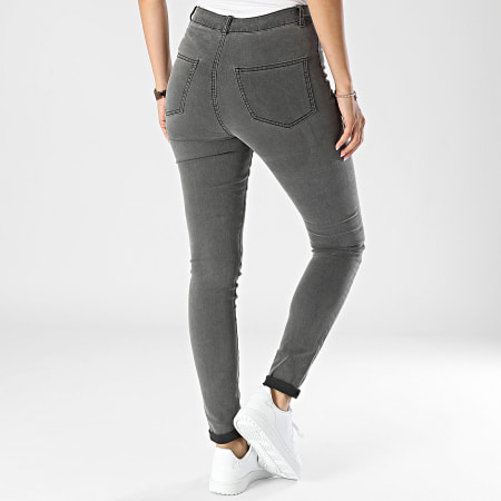 Noisy May - Ella Dames Skinny Jeans Antraciet Grijs