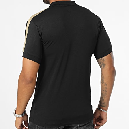 OM - Lifestyle M24029C Polo de rayas de manga corta Negro Oro