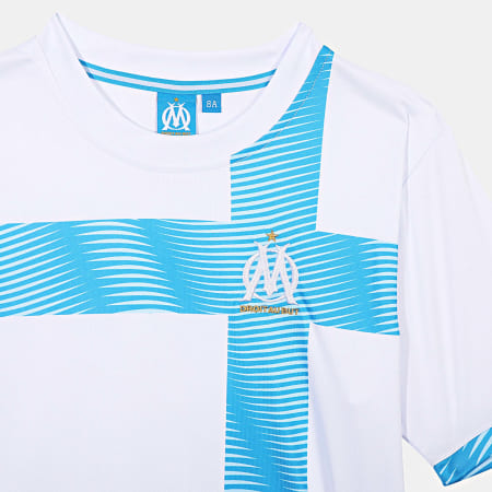 OM - Ensemble Maillot De Foot Et Short Jogging Enfant M24038C Blanc Bleu Clair