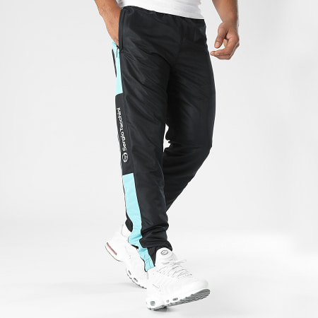 Sergio Tacchini - Abita 40814 Zwart Lichtblauwe Band Joggingbroek