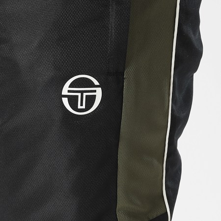 Sergio Tacchini - Abita 40814 Zwart Groen Khaki Wit Geband Joggingbroek