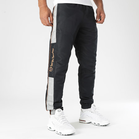 Sergio Tacchini - Abita 40814 Zwart Grijs Oranje Band Joggingbroek