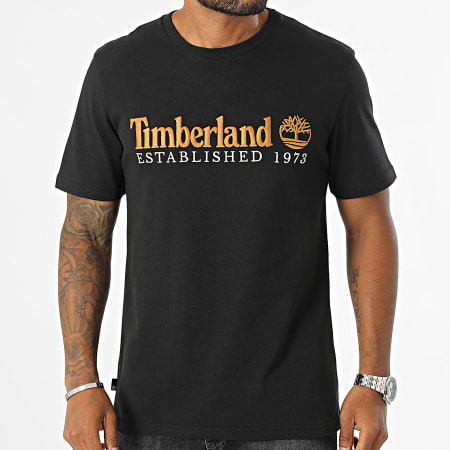 Timberland - T-shirt Established 1973 Geborduurd Logo A6SE1 Zwart