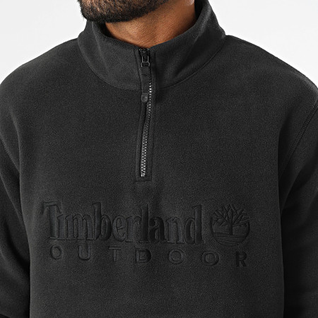 Timberland - Lineair Logo Zip Neck Fleece Sweatshirt A6Y5T Zwart