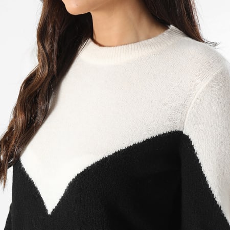 Vero Moda - Pull Femme Plaza Blanc Noir