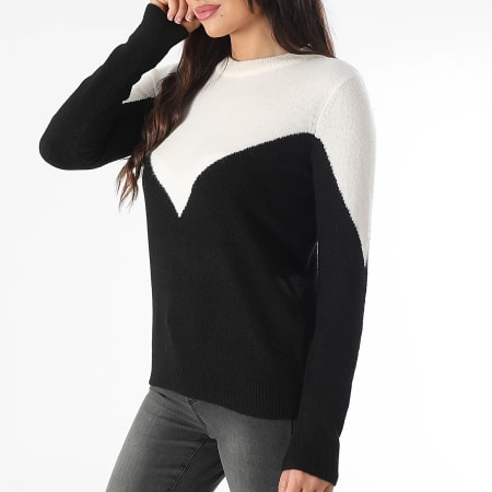 Vero Moda - Pull Femme Plaza Blanc Noir