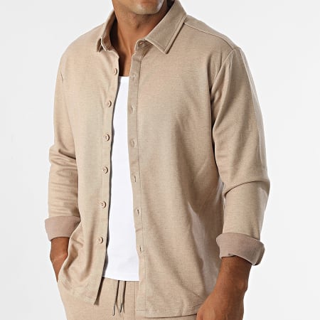 Zayne Paris  - Conjunto de sobrecamisa y pantalón beige